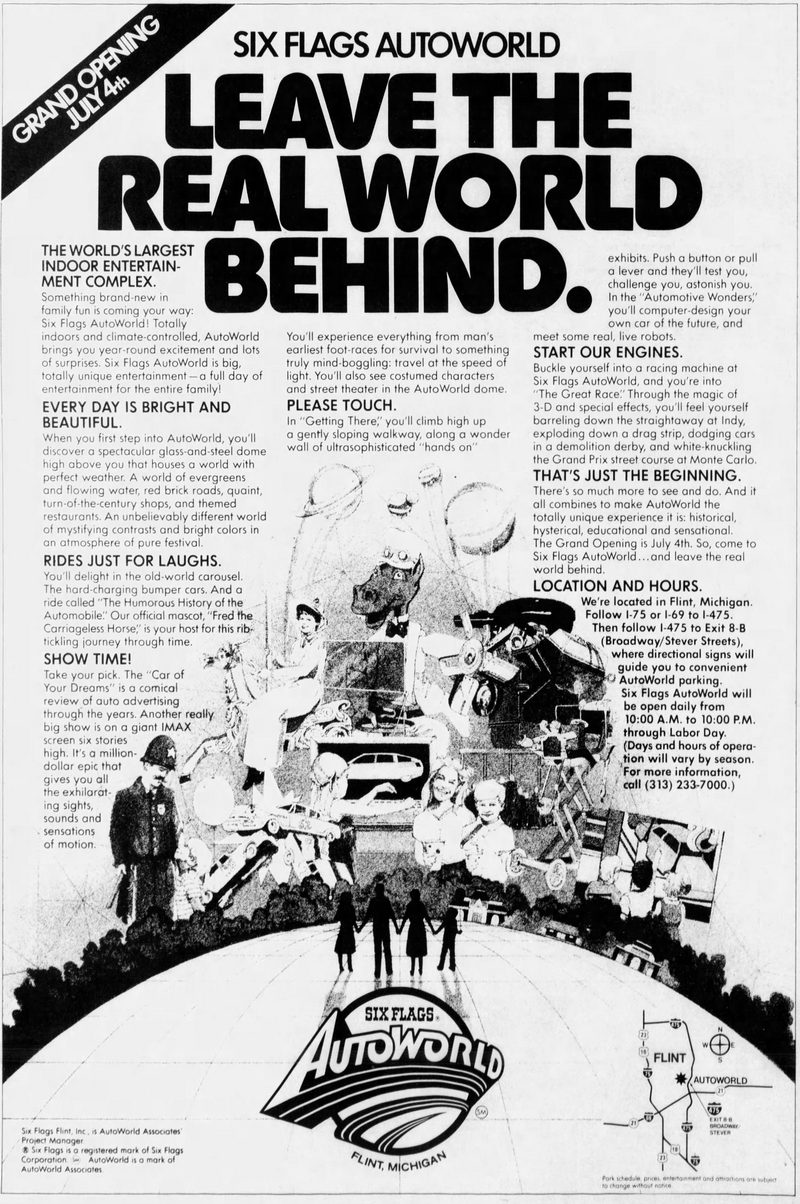 AutoWorld (Six Flags AutoWorld) - Six Flags Opening Ad (newer photo)